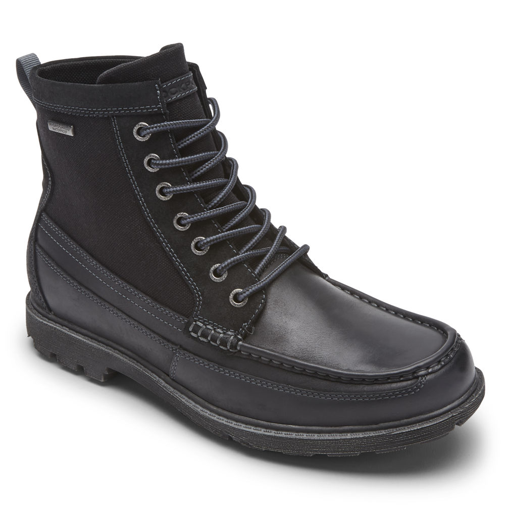 Botas Rockport Hombre Mexico - Storm Surge Altos Moc Waterproof Negros - XWLBE4328